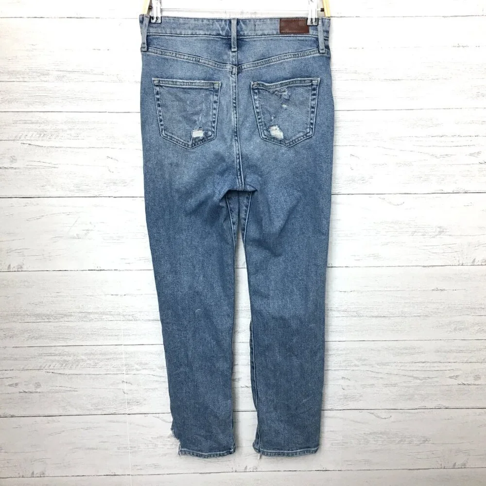 Hollister Women's Jeans High Rise Crop Distressed Button Fly size 25 length 27